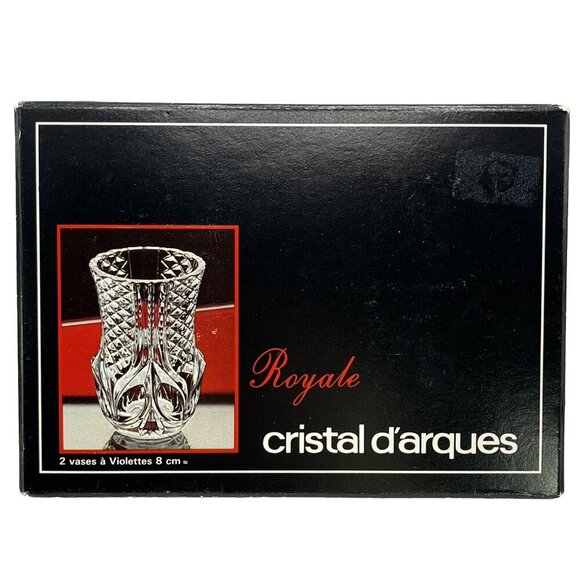 Crystal Violet Vases Mini Flower Vases 24% Lead Crystal Cristal D'Arques - Picture 5 of 7